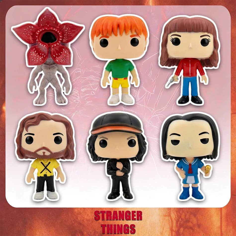 Set di 6 Statuette Anime Stranger Things, Carine Figure di Eleven e Demogorgone, Action Figure in Vinile per Cosplay, Ornamenti Giocattolo, Regalo di Capodanno per Bambini