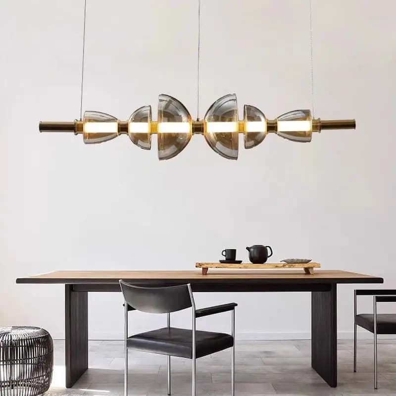Lampada da scrivania con barra a disco creativa minimalista italiana a sospensione per ristorante ad isola Lampada da scrivania per camera modello semplice e moderno