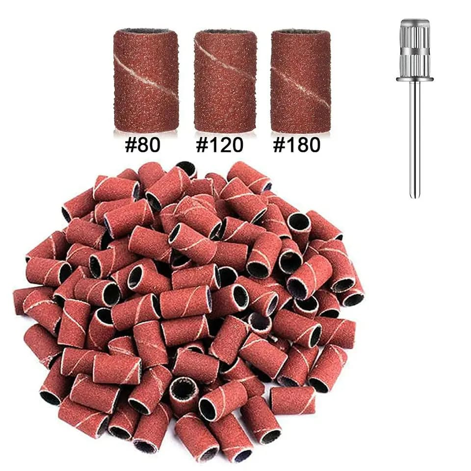 210/100/50 pezzi di bande abrasive per macchina elettrica per manicure 180 # /120 # /80 # Set di Punte Abrasive per Trapano per Unghie, Strumenti per Pedicure