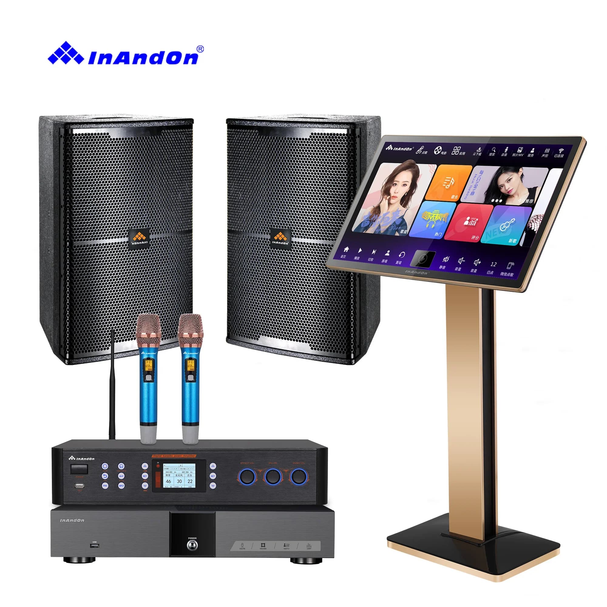 Sistema Karaoke Completo 21.5 4T V5 MAX, Macchina per KTV Domestico InAndOn, Sistema Karaoke AA