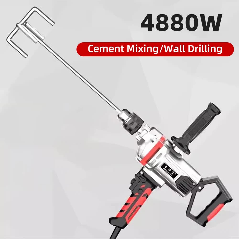 Miscelatore Elettrico 4880W ad Alta Potenza, Trapano per Miscelare Vernice, Stucco, Cemento e Malta, Piccolo Trapano Elettrico Domestico, Macchina per Mescolare Elettrica