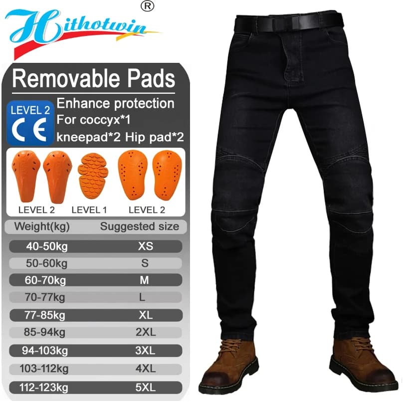 Jeans da moto da uomo Pantaloni da equitazione blu da bici da cross Pantaloni da moto fuoristrada Equipaggiamento protettivo per uomo
