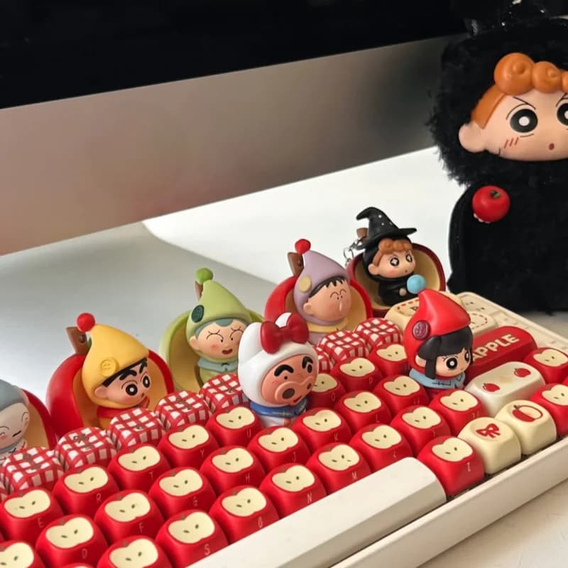 Genuine Crayon Shinchan Dwarf Fairy Tale Anime Keycap Blind Box Custom Mechanical Keyboard Decor Collectible Doll Gift in Stock