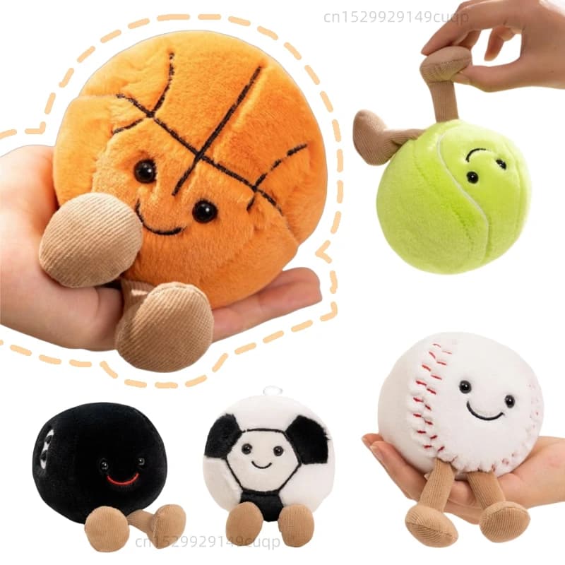 10 cm carino basket calcio tennis baseball biliardo giocattoli di peluche morbidi palline di pezza cuscini giocatori souvenir regalo di compleanno
