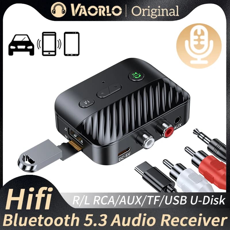 Nuovo ricevitore Audio Bluetooth 5.3 supporto TF U-Disk Music Play 3.5mm Aux RCA adattatore Audio Wireless per TV PC altoparlanti auto