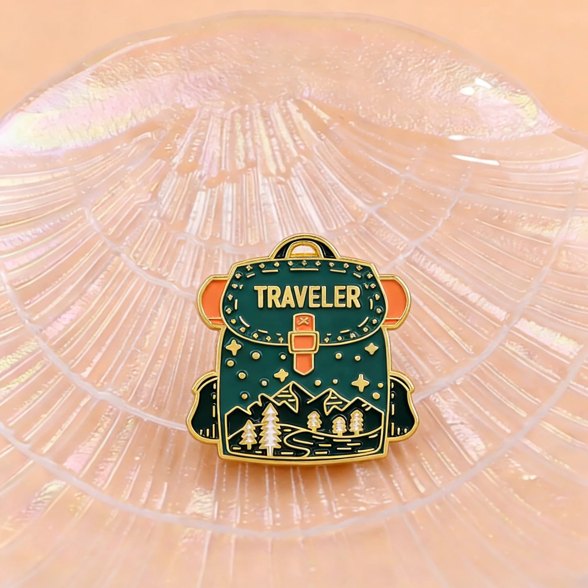 Traveler Enamel Pin Cute Mountain & Forest Brooch for Adventure Lovers Perfect for Jackets Ideal Gift for Travel Enthusiasts