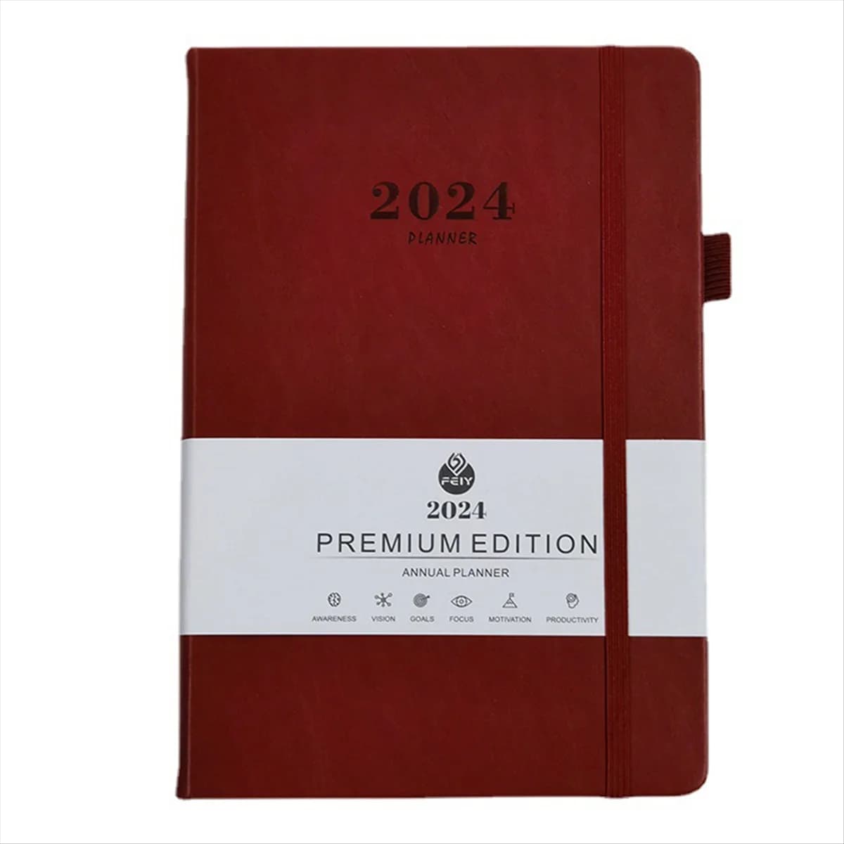CYL-2024 Diario A5 Diario settimanale per visualizzare il taccuino giornaliero A5 per il diario dell'ufficio per il 2024 Rosso