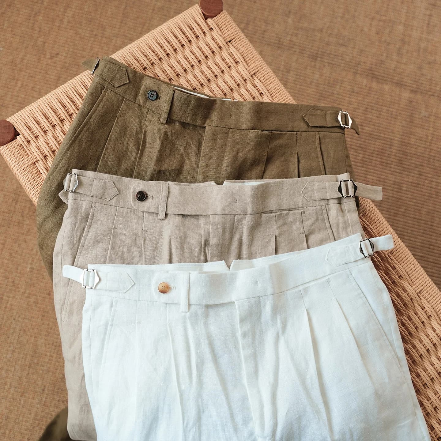 Summer New Lightweight Cotton-Linen Naples Straight-Leg Dress Pants for Men, Casual Breathable Cool Business Trousers, Plus Size