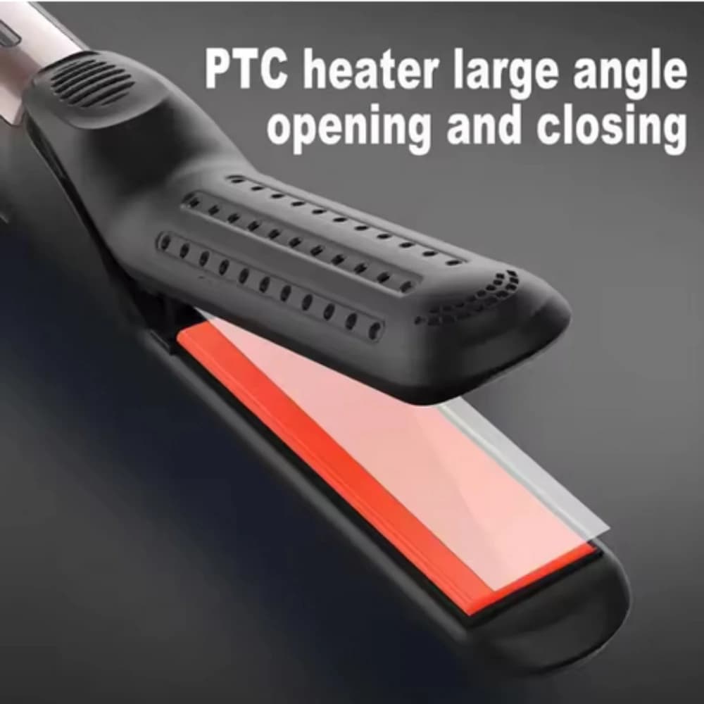 Styler per capelli 2 in 1 in ceramica con flusso d'aria fredda, piastra portatile per stirare e arricciare i capelli, piastra 3D a piastre flottanti con tecnologia Cool Air.