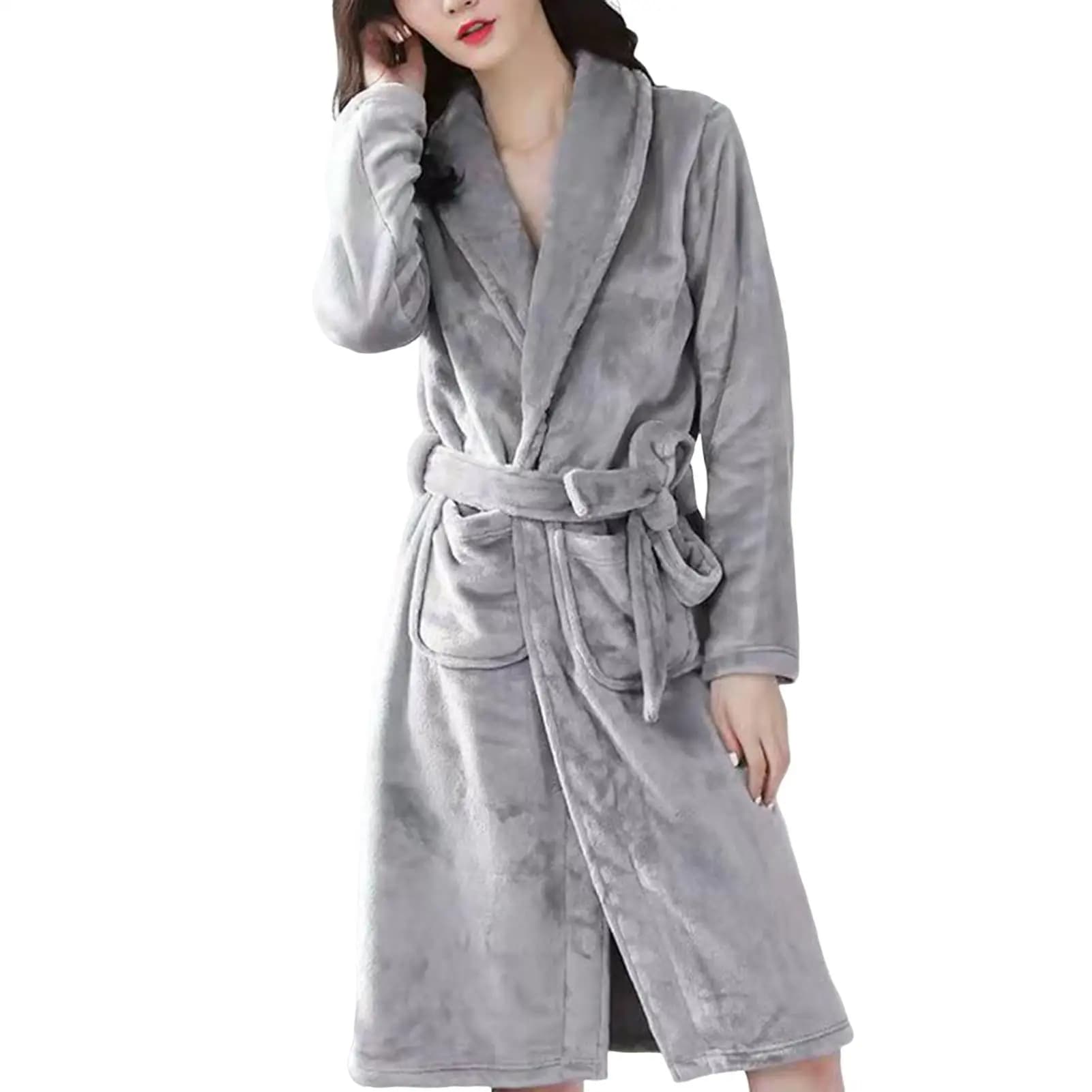 Bathrobe Clothes Nightgown Sleepwear Casual Long Sleeve Mens Man Winter Warm Flannel Robe Plush Shawl Male Bath Robe Lounge Home