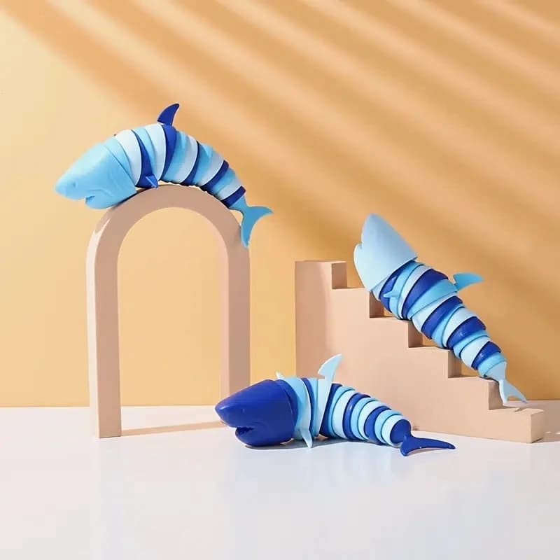 Giocattolo articolato per alleviare lo stress con squalo, giocattolo sensoriale per adulti e bambini, giocattolo da scrivania per alleviare la pressione e anti-ansia