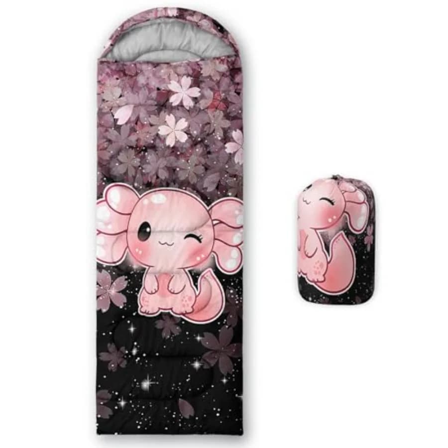Sacchi a pelo Axolotl Cute Camping, per 3 stagioni, per clima caldo e freddo, leggeri, impermeabili, per adulti e per viaggi
