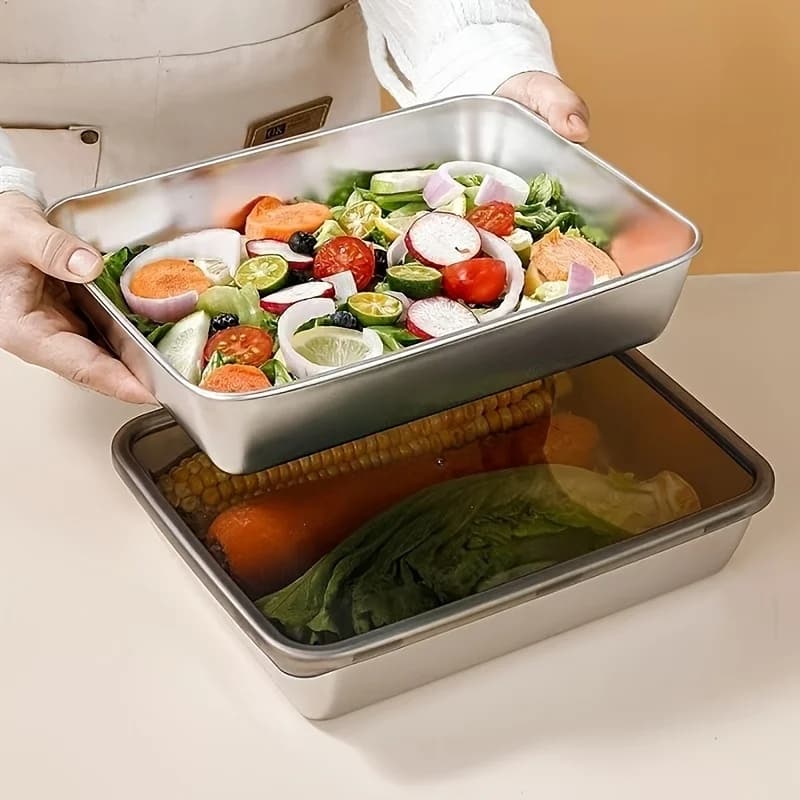 Contenitore per alimenti ermetico da 1 pezzo, accessori da cucina impilabili a prova di perdite, porta coltelli, per la preparazione dei pasti in cucina e la conservazione in frigorifero