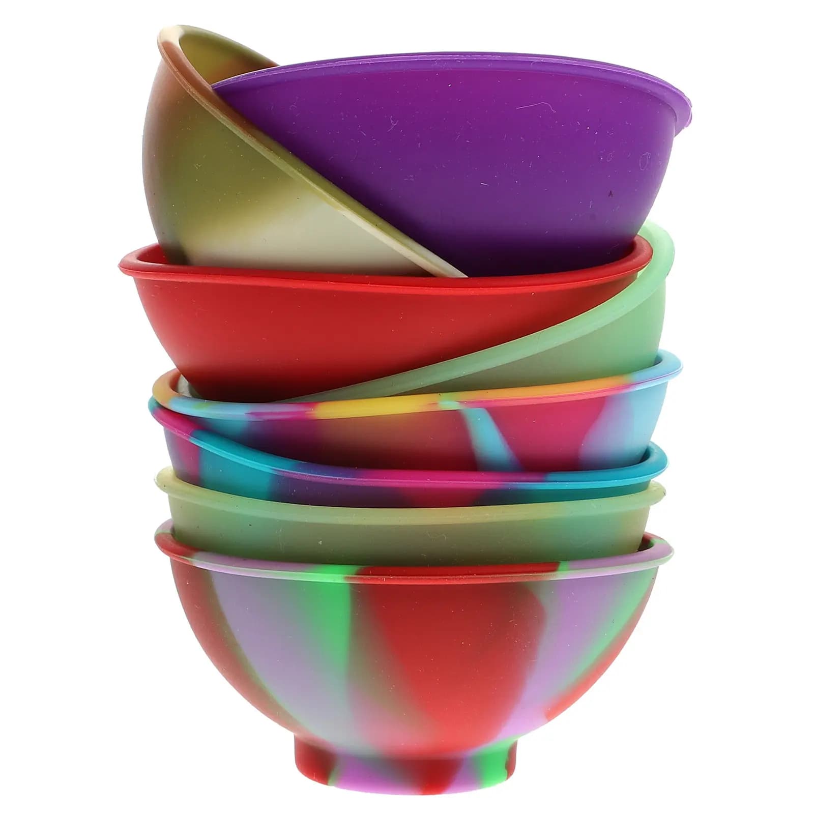 8Pcs Soft Flexible Silicone Baby Bowls for Infants Non Slip Base Educational Divided Food Containers Toddler Mealtime Training