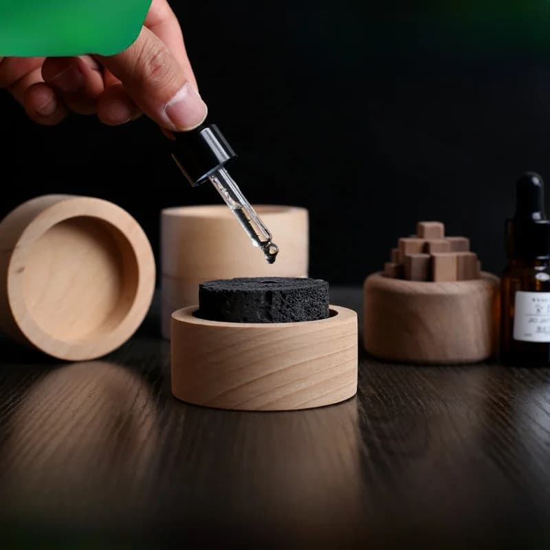 Diffusore di Oli Essenziali in Legno e Pietra Vulcanica, Diffusore di Acqua Floreale, Incenso in Legno, T-Shirt a Maniche Corte Stile Creativo