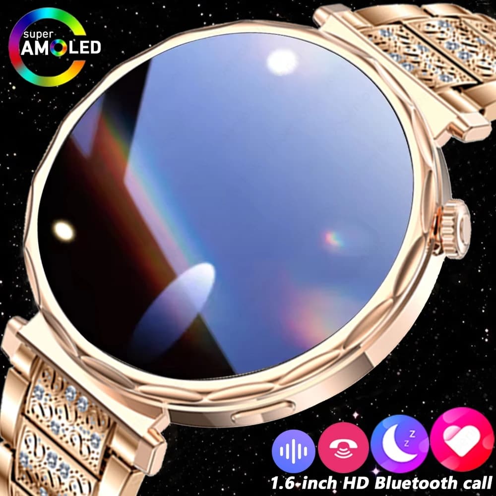 Chiamata Bluetooth Smartwatch Donna AMOLED Schermo HD Cardiofrequenzimetro Chiamata Bluetooth IP68 Smart Watch impermeabile 2025 Nuovo