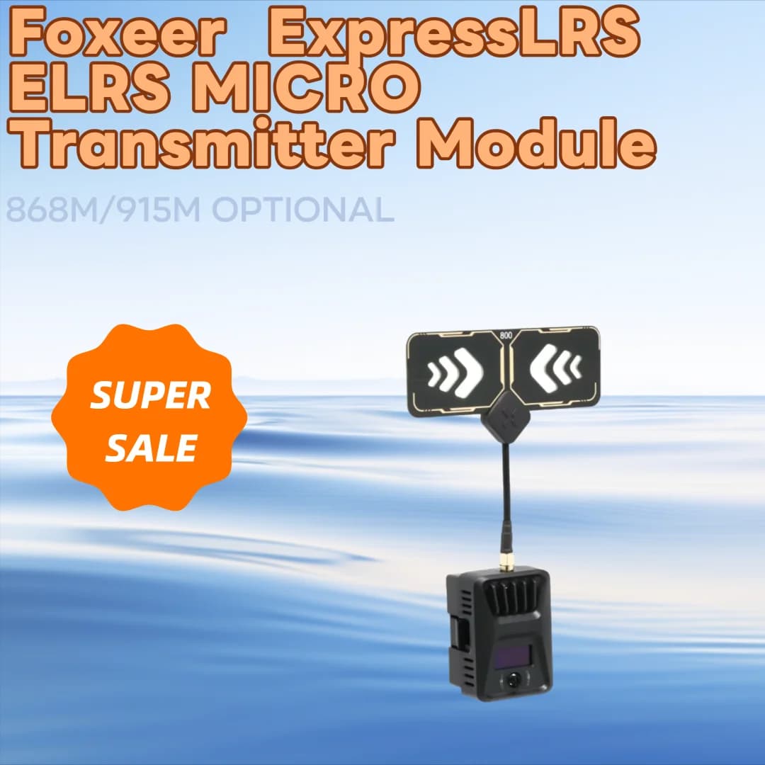 Modulo Trasmettitore ELRS MICRO Foxeer 915Mhz/868MHz ExpressLRS 1W con Antenna per Droni e Aeromodelli a Lungo Raggio