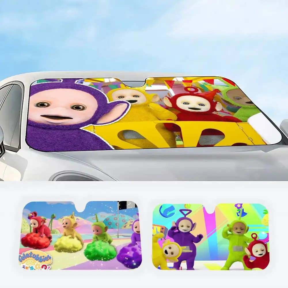 Pellicole per Finestrini Auto con Personaggi dei Teletubbies, Parasole Riscaldato per Parabrezza, Protezione Solare per Auto