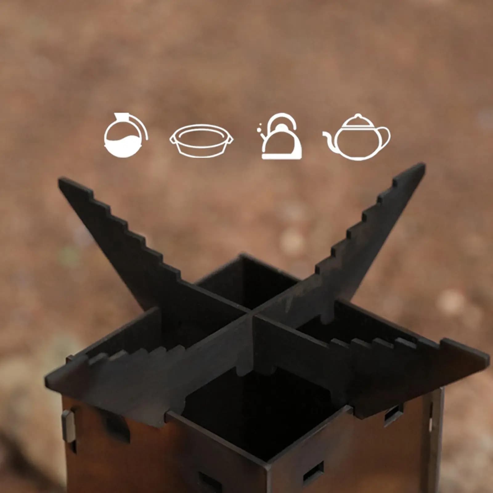 Foldable Camping Rocket Stove Multi Fuel Charcoal Burner Barbecue Grill for Outdoor Cooking Hiking
