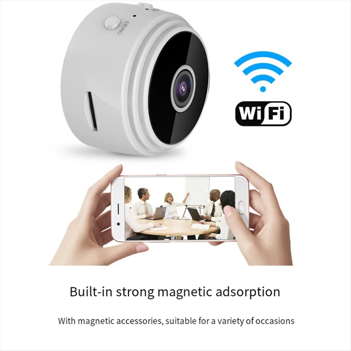 'Price-Goccia!' A9 Camera Wireless Portable Camera Wifi Camera Security Camera HD Home Camera Outdoor Sports Camera Webcam,Bianco