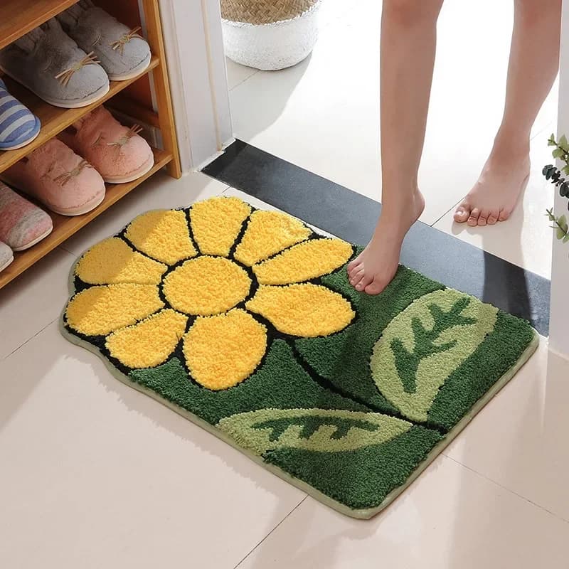 Tappetino da bagno assorbente antiscivolo Home Shower tappetini da bagno per bagno fiori tappetino per porta vasca da bagno per adulti tappetino alla moda