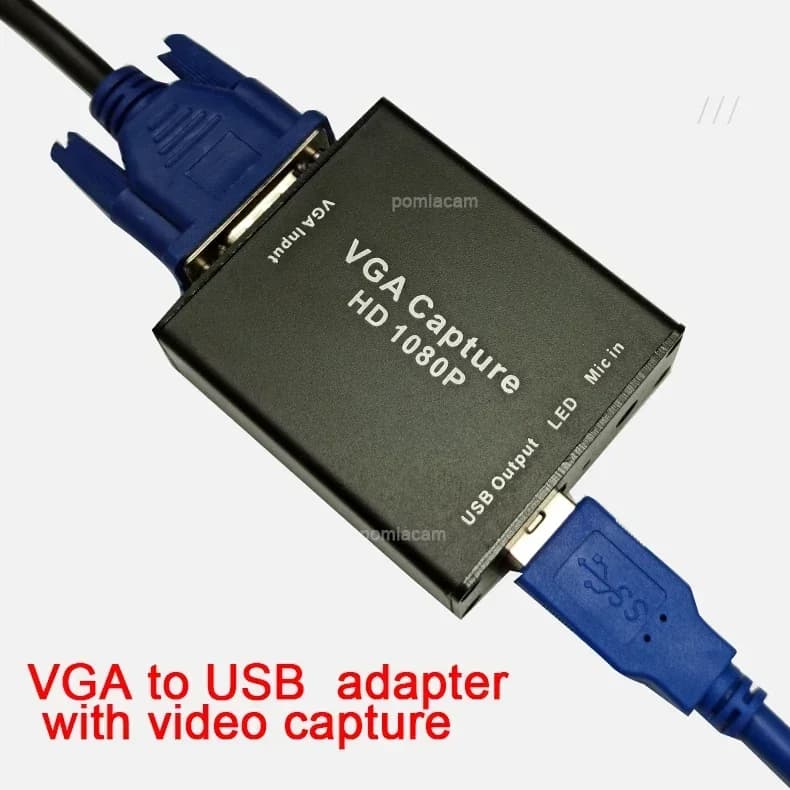 Convertitore adattatore VGA-USB, supporto scheda di acquisizione audio e video 1080p con cavo VGA, ingresso segnale VGA Uscita USB 2.0