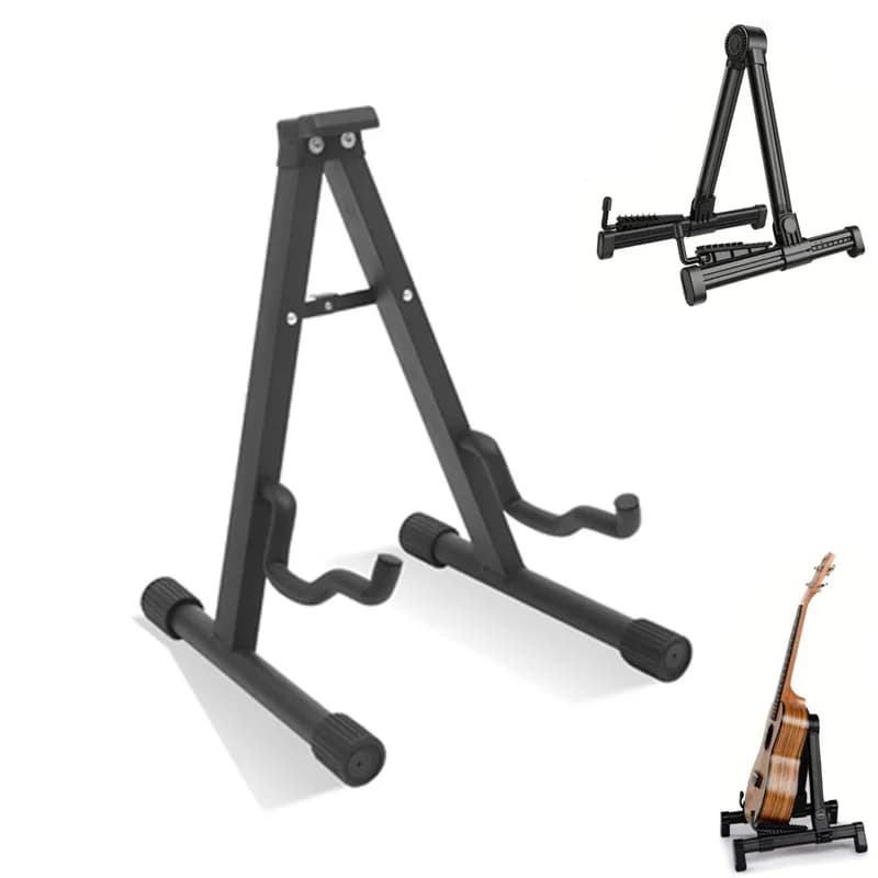 Supporto Pieghevole per Chitarra Acustica ed Elettrica in ABS/Silicone, Adatto anche per Ukulele, Violino e Banjo