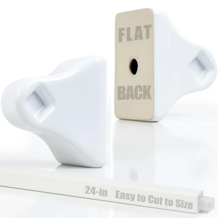 Set di Portasciugamani in Ceramica con Asta di Ricambio da 24 Pollici, Supporti in Porcellana Bianca + Barra Portasciugamani Regolabile in Plastica per Bagno