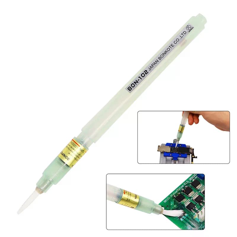 1PCS 102 Flusso Penna Saldatura Colofonia Pasta Saldante Strumento Applicatore Testa della Spazzola Nessuna Pulita Per Saldatura Bga