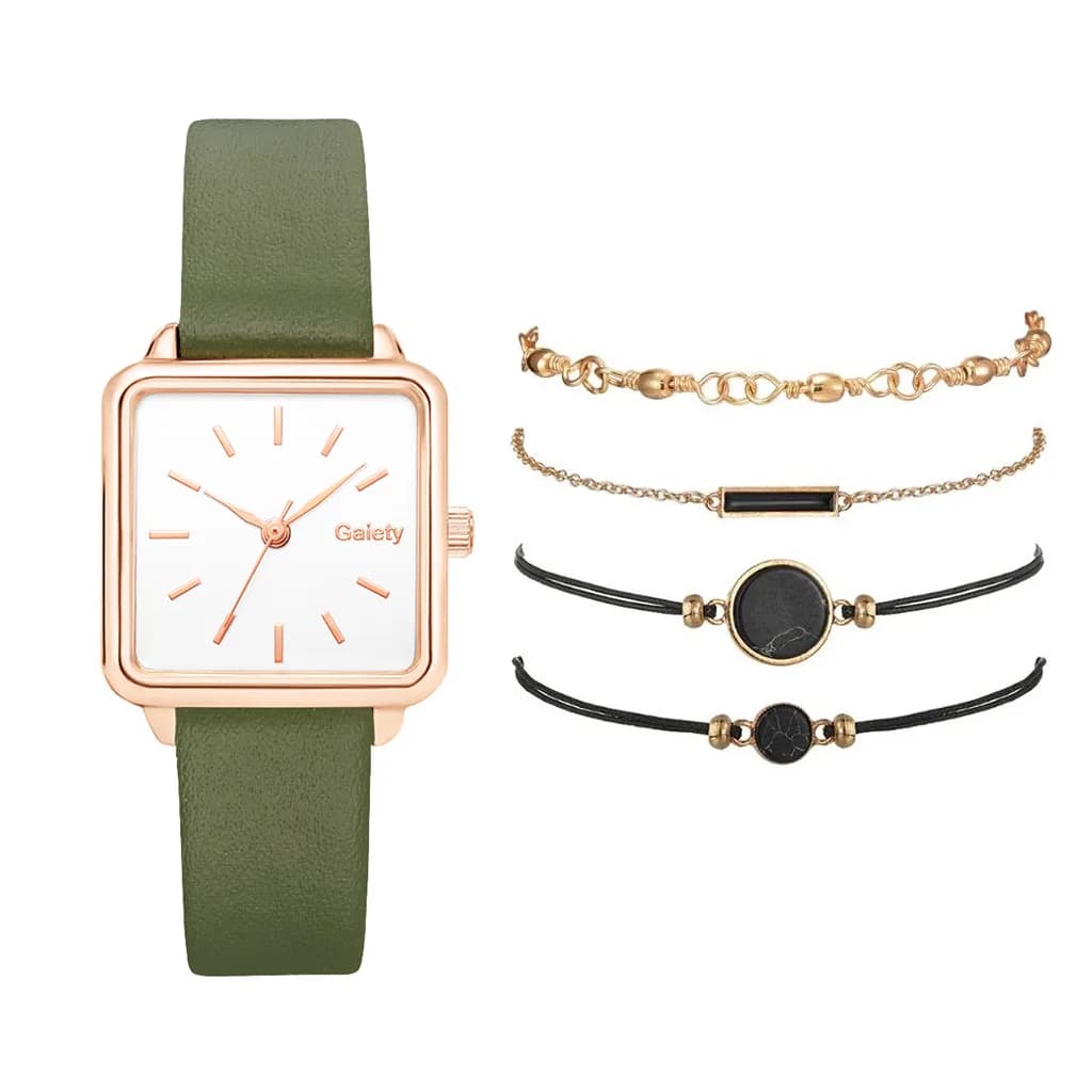 Orologio quadrato da donna Orologio al quarzo alla moda con bracciale intercambiabile Orologio elegante e versatile da donna