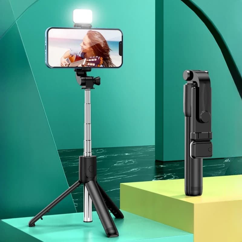 Selfie Stick for selfie with portable tripod expandable all in one for iPhone with remote control wireless BT compatible