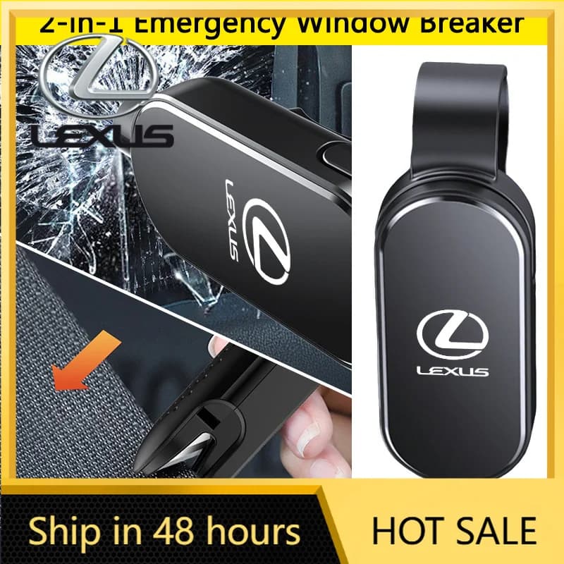 Car Sticker 2-in-1 Car Safety Window Breaker Emergency Hammer Seat Belt Cutter Clip For Lexus ES RX NX LS UX LM LX GX LC RZ IS C