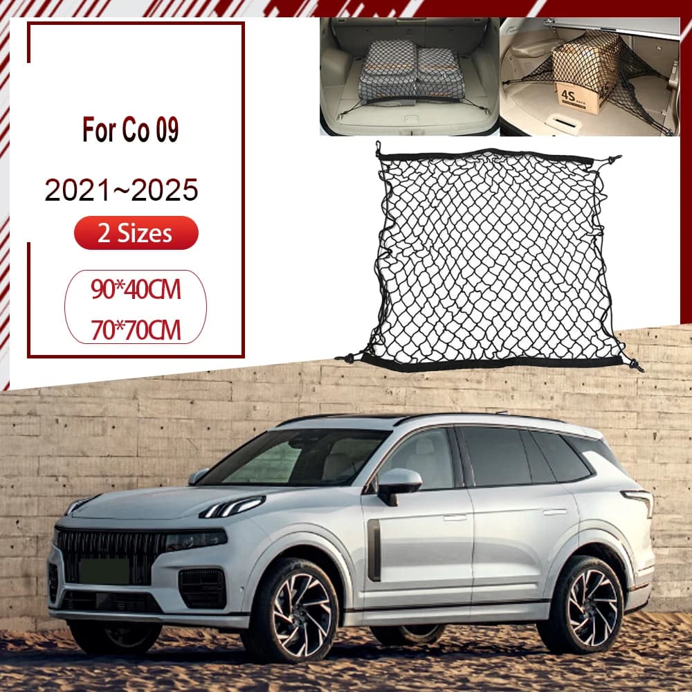 Per Lynk & Co 09 2021-2025 Bagagliaio di Un'auto Net Nylon Tronco di Un'auto Organizzatore di Immagazzinaggio Bagagli Netto Auto Accessori Reti Elastici