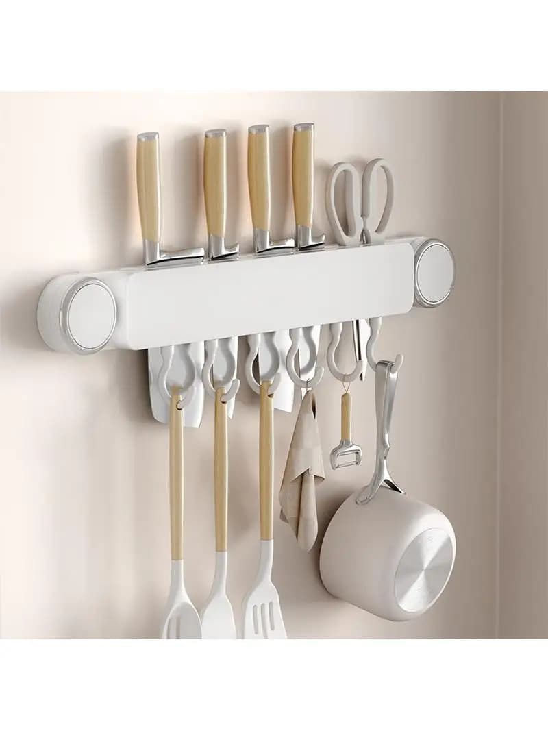 Portacoltelli da cucina a ventosa da parete senza foratura, gancio porta cucchiai e padelle, organizer per utensili da cucina