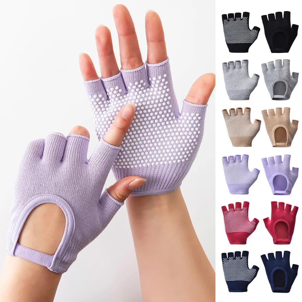 Non-slip yoga gloves with half fingers Hot cycling gloves for women pilates Breathable sports gloves Accessories for yoga fitness