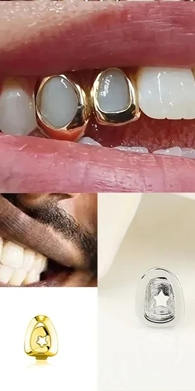 Hip Hop Hollow Star Tooth Grillz Denti Dental Grills for Women Men Cosplay Jewelry