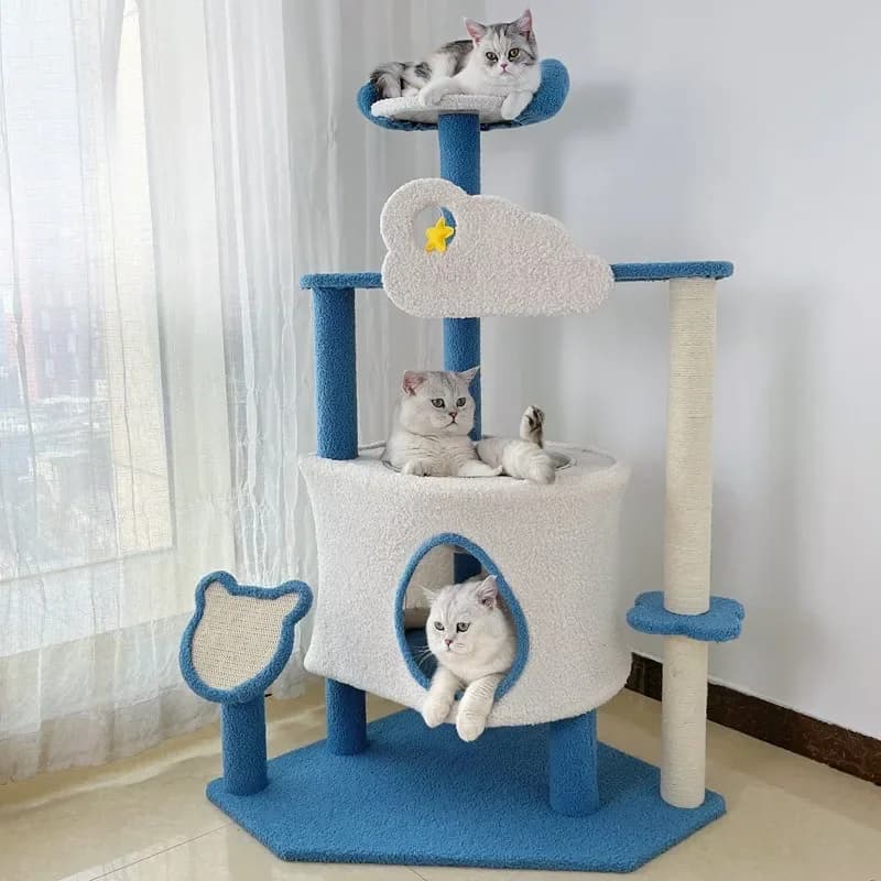 Large Cat Climbing Frame Multi-Story Sisal Cat Scratching Post Multifunctional Cat House Tower Scratcher for Cats pet supplies