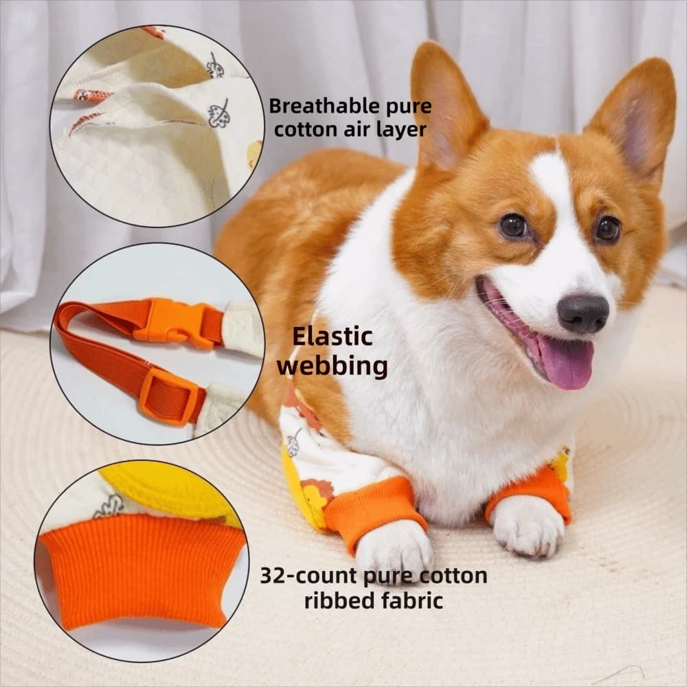 Supporto Elastico per Gomito del Cane, Protezione Articolare Traspirante e Morbida per Cuccioli, Protezioni per Ginocchia e Zampe Regolabili con Motivi Cartoon, Prevenzione Infortuni