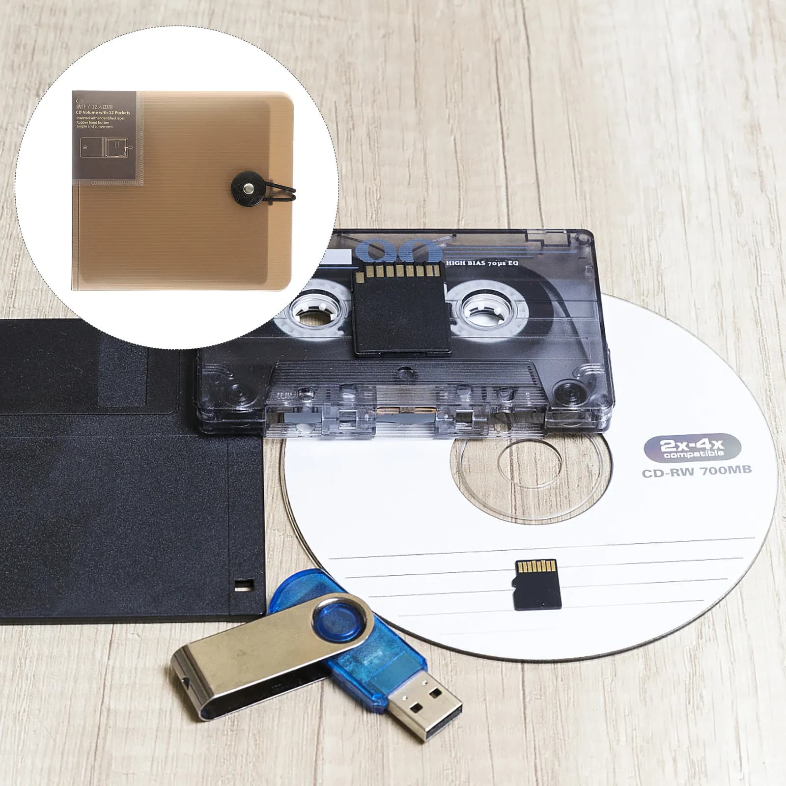 Borsa Porta CD/DVD a 12 Scomparti con Chiusura a Fibbia, Etichette Sostituibili, Custodia Compatta Portatile Salvaspazio