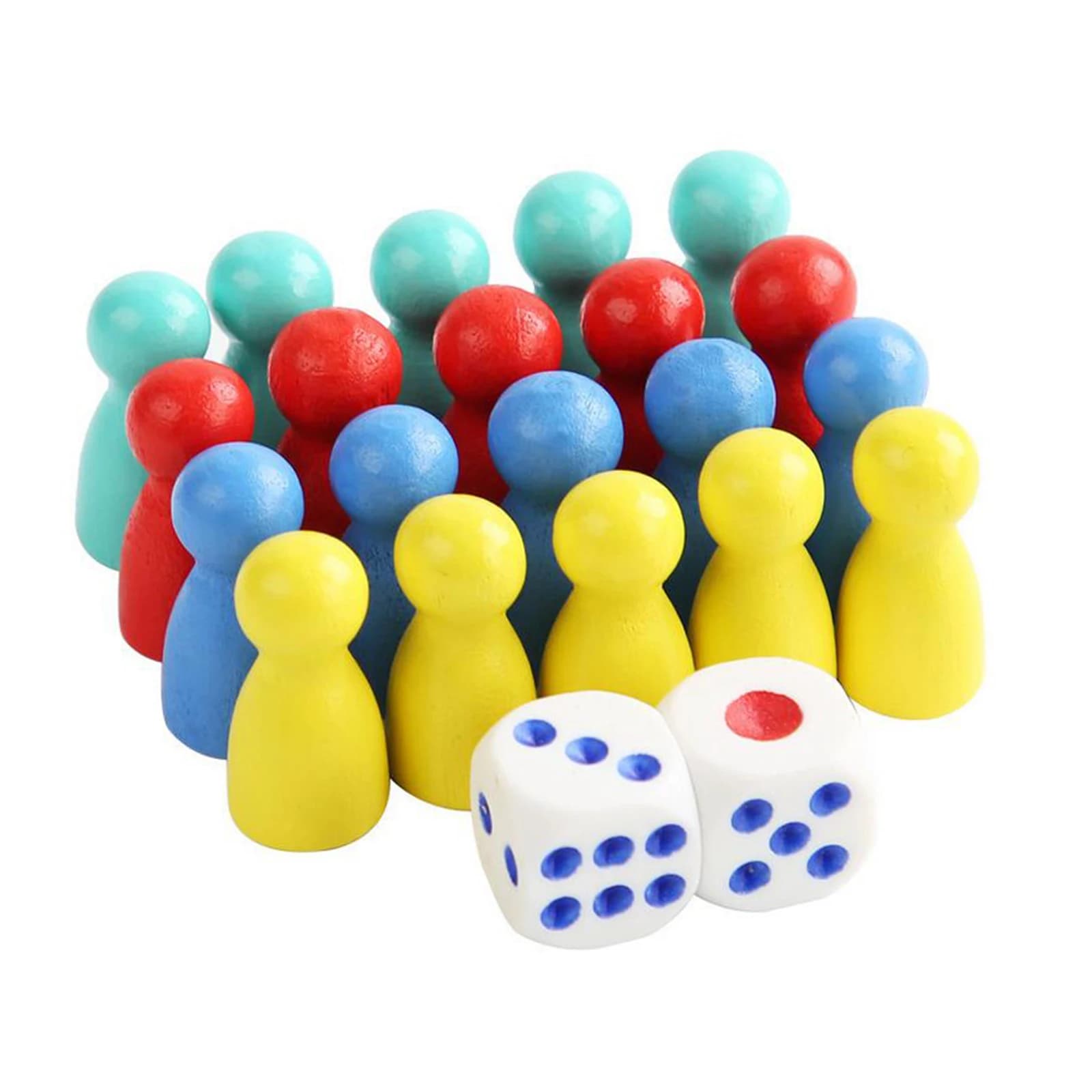 Pezzi degli scacchi con peone multicolore, zampe in legno, pennarelli da tavolo, pezzi da gioco da tavolo, pezzi da gioco, zampe da gioco da tavolo per arti e mestieri