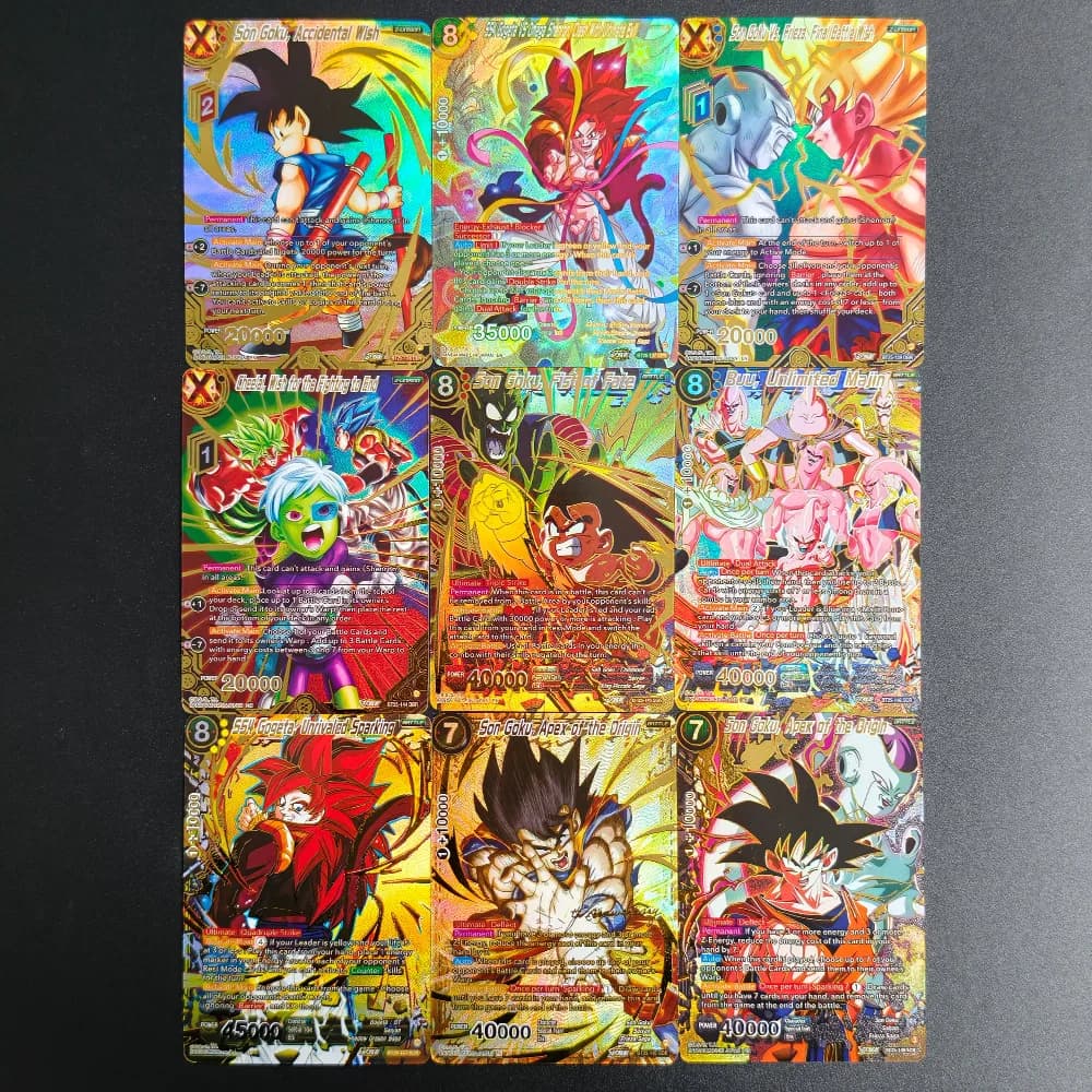 2026 DIY 9 Pezzi Carte Collezionabili Premium Dragon Ball Super TCG Edizione Limitata Goku Gogeta SSJ4 Vegeta Buu con Texture - Giocattoli