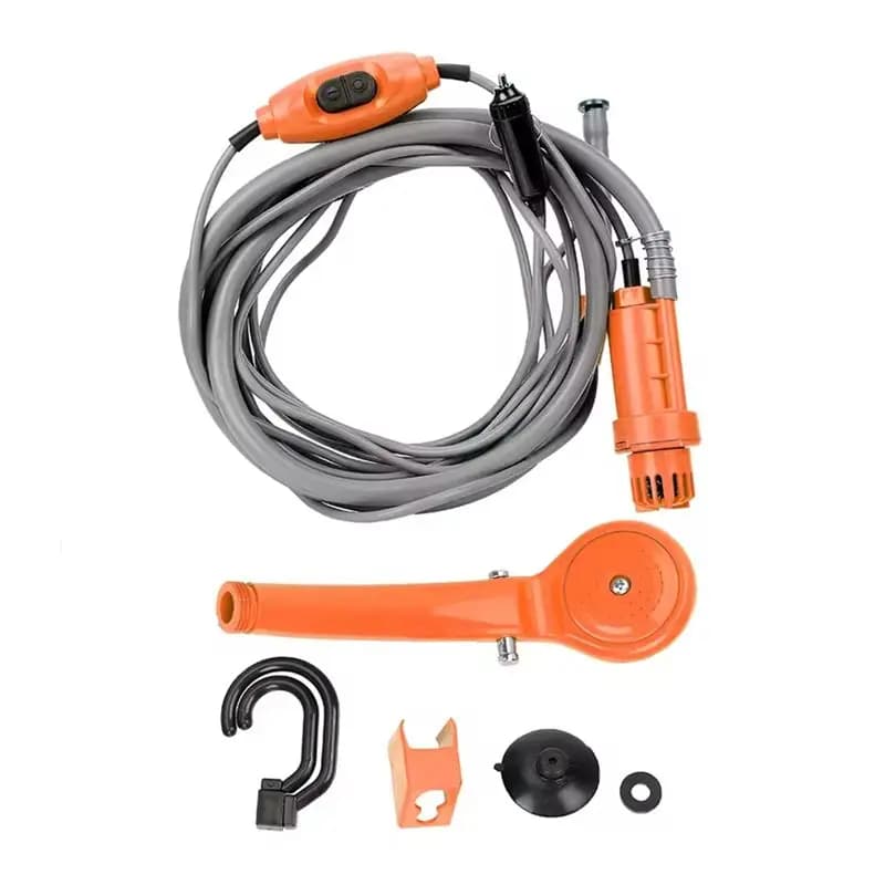 Caravan RV 12V Shower With Pipe Pump Cigar Lighter Power Adapter Outdoor Camping Travel Washing Nozzles Car Washer-Y79A