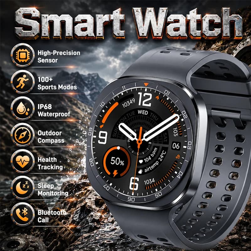 New Smart Watch Ultra 2 High-Precision Sensor 1.52" HD Screen Sports Modes IP68 Waterproof Health Monitoring BT Call Smart Watch