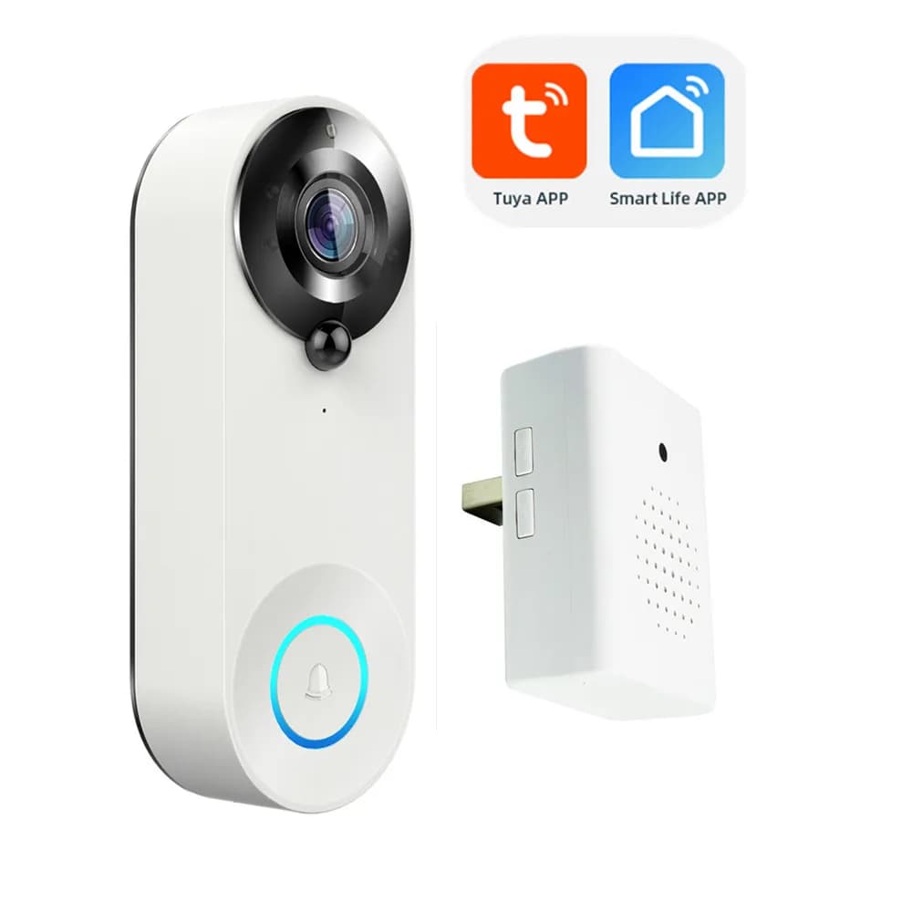 2MP 1080P Tuya Smartlife APP Basso Comsunption WIFI IP Campanello Visual Doorviewer Videocitofono con telecamera carillon interna