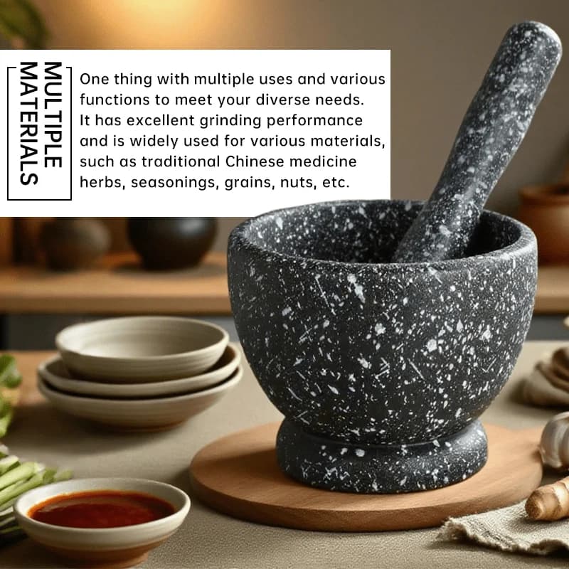 Set di 1 Tritatutto Multifunzione, Tritatutto per Aglio in Materiale per Alimenti, Macina Pepe e Spezie Manuale, Ciotola con Bastoncino per Spremere