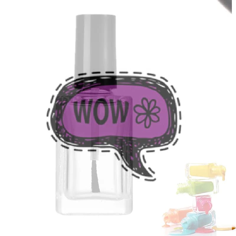 1 Piece 15ml Transparent Glass Bottle for Polish, Square Shape with Black Carpet, Rechargeable, Round Bottle in Black Glass