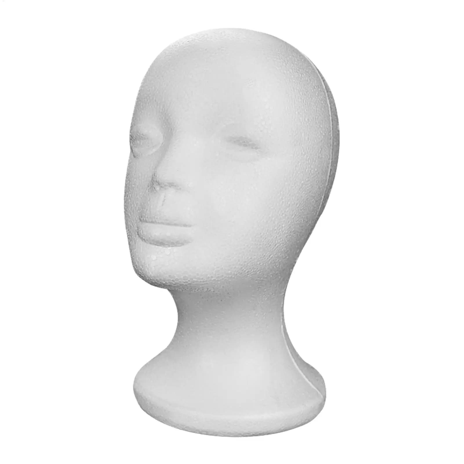 Women's mannequin in polystyrene Head of dummy Model Foam Wig Hair Head of Light Dummy Exhibitor for scarves Jewelry Hats