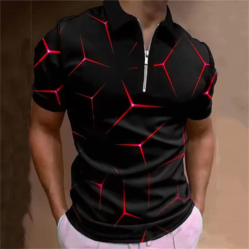 Polo da uomo Street Hip Hop T-shirt manica corta stampa 3d Moda modello geometrico astratto POLO Tee 6XL Plus Size Casual Top