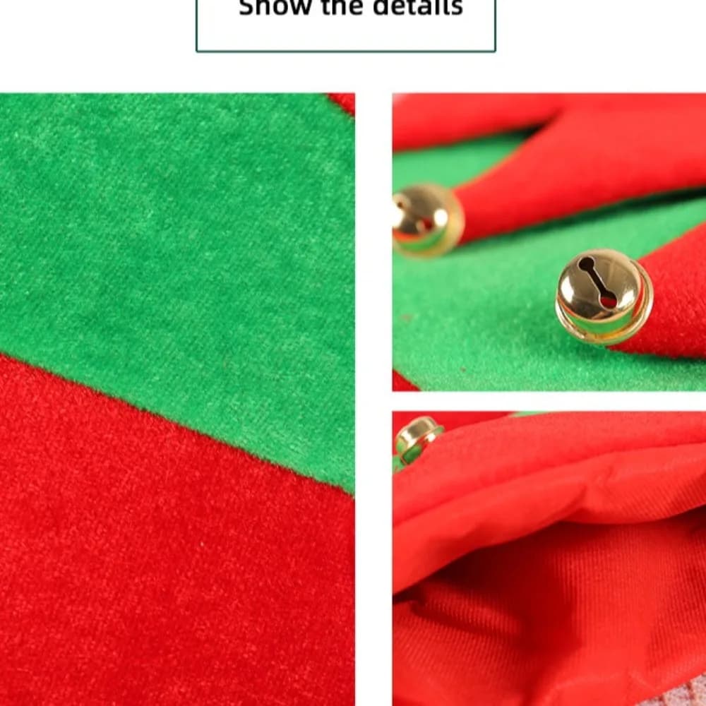 New Creative Ball Stripe Xmas Cap Soft Christmas Xmas Red Santa Elf Hat New Year Winter Outdoor Christmas Hat