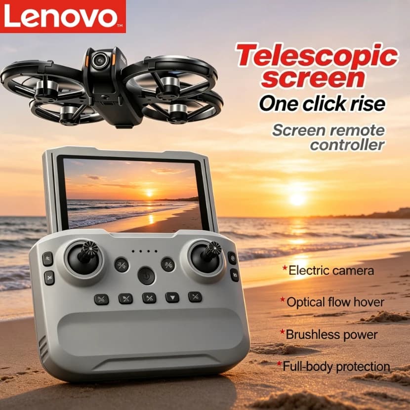 Drone Pieghevole Lenovo M5 con Fotocamera 4K 8K HD, Schermo da 4,3 Pollici, Motore Brushless, Lunga Autonomia, Quadricottero RC per Fotografia Aerea